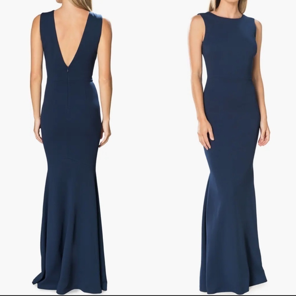 NWOT Dress the Population Leighton Sleeveless Mermaid Evening peacock Gown sz M